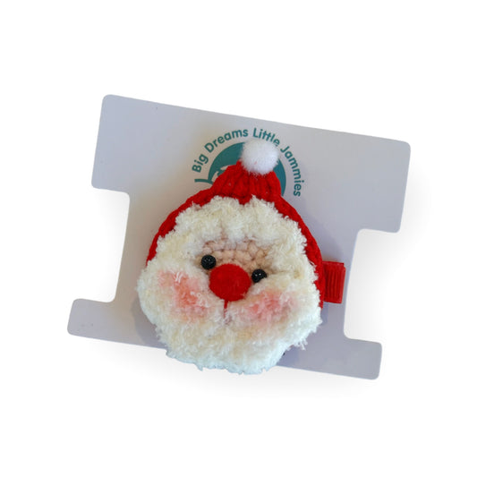 Crochet Handmade Santa Hair Clip